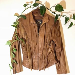 Vintage Leather Fringe Jacket